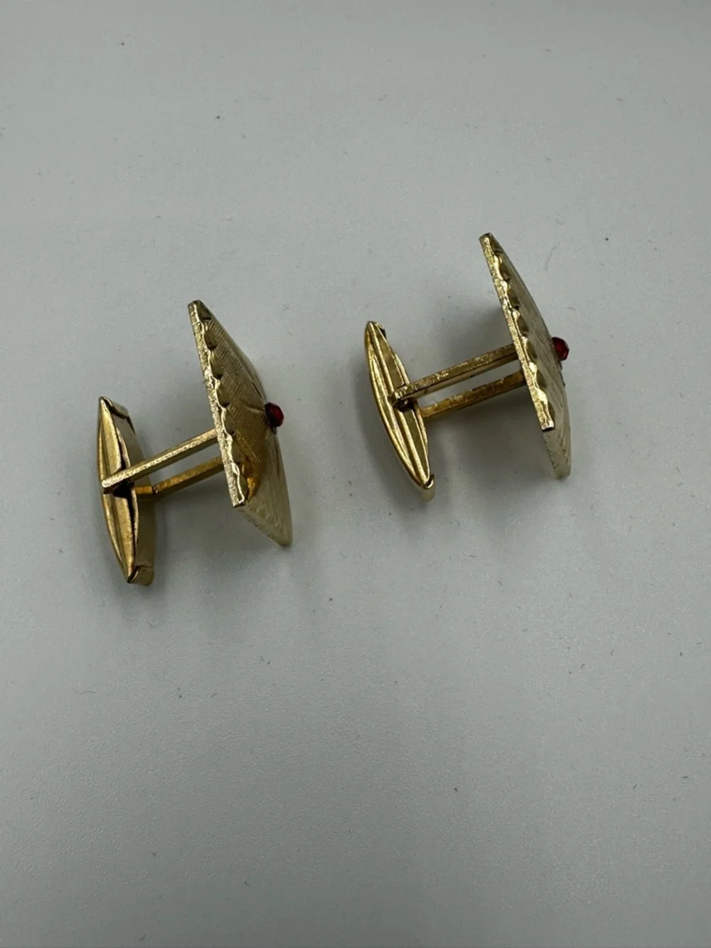 Sakowitz of Houston Goldtone Satin Finish Cufflinks